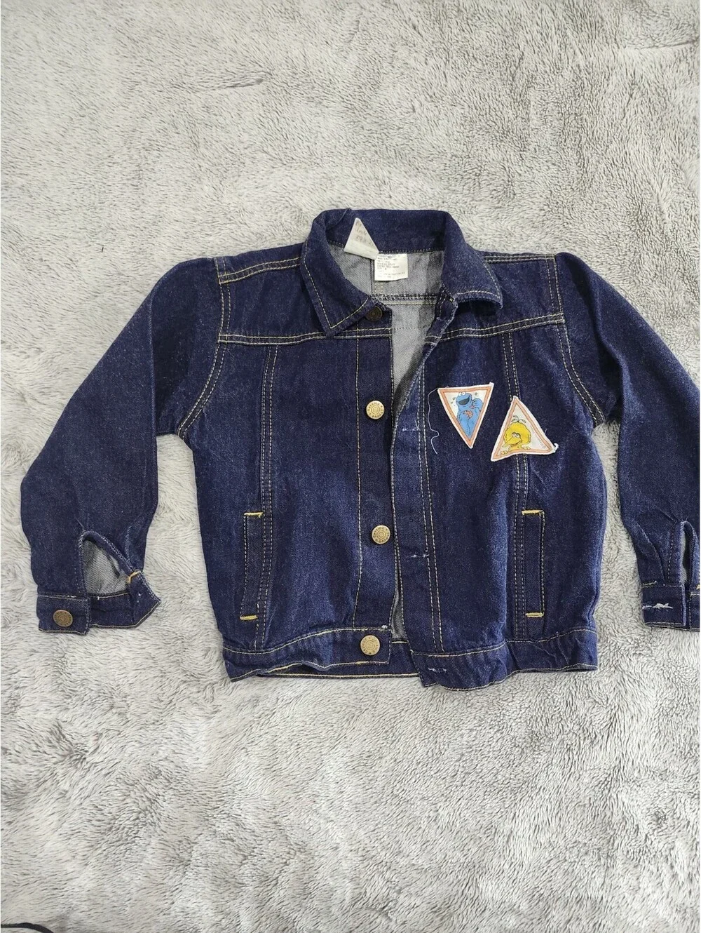 Vintage 1980s Seasame Street Kids Jean Jacket Rare Size 6